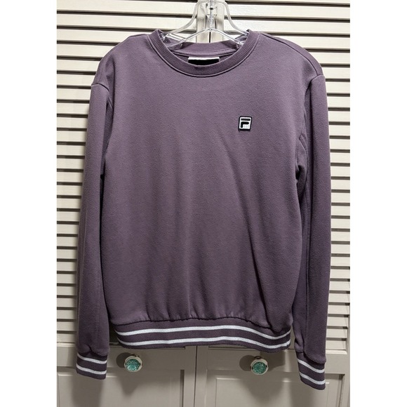 Fila Tops - FILA Purple Sweatshirt Size Medium Long Sleeve Logo Band Hem Casual Lounge